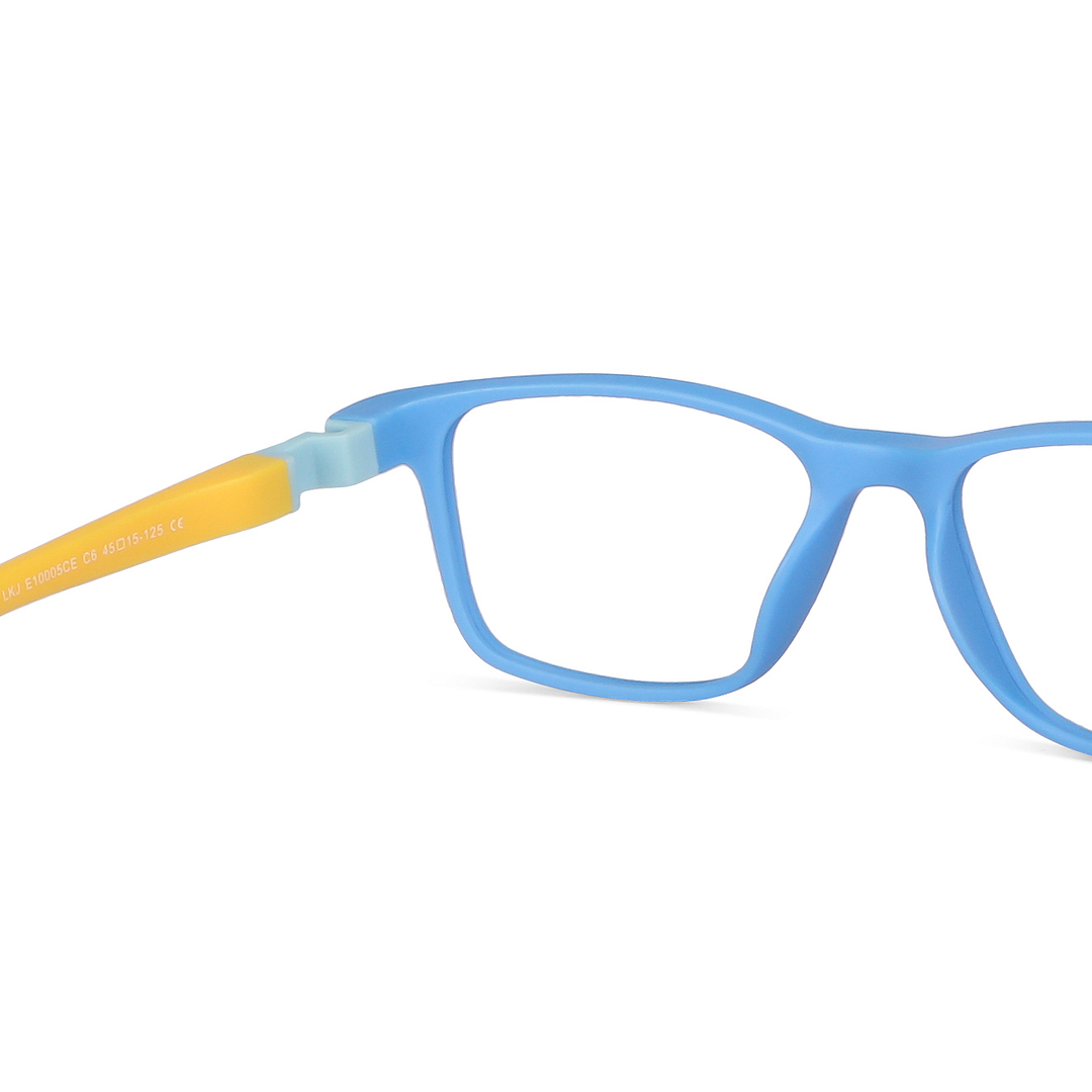 Lenskart Junior Computer Glasses Blue-Block Kids Computer Glasses: Matte Sky Blue Yellow Sky Blue Full Rim Rectangle Kids  5-8 yrs  Lenskart Junior LKJ E10005CE-C6 right side