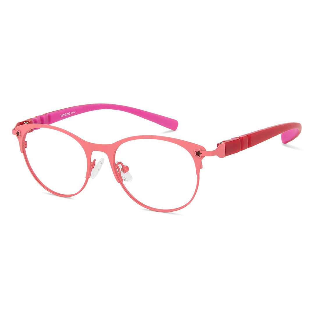 Lenskart Junior Computer Glasses Blue-Block Kids Computer Glasses: Pink Maroon Full Rim Cat Eye Kids  8-12 yrs  Lenskart Junior LKJ E10007CE-C1 left side