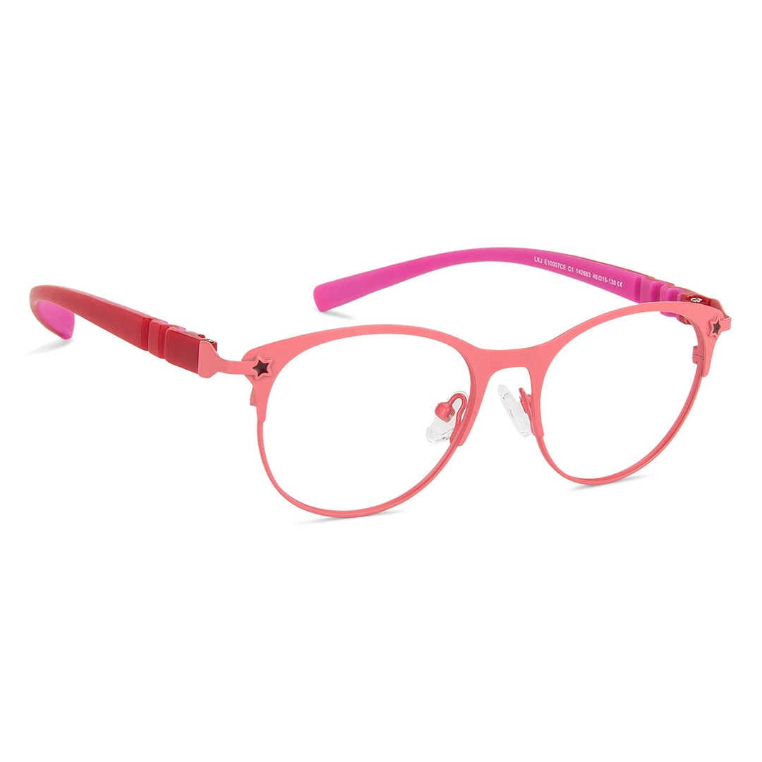 Lenskart Junior Computer Glasses Blue-Block Kids Computer Glasses: Pink Maroon Full Rim Cat Eye Kids  8-12 yrs  Lenskart Junior LKJ E10007CE-C1 left side