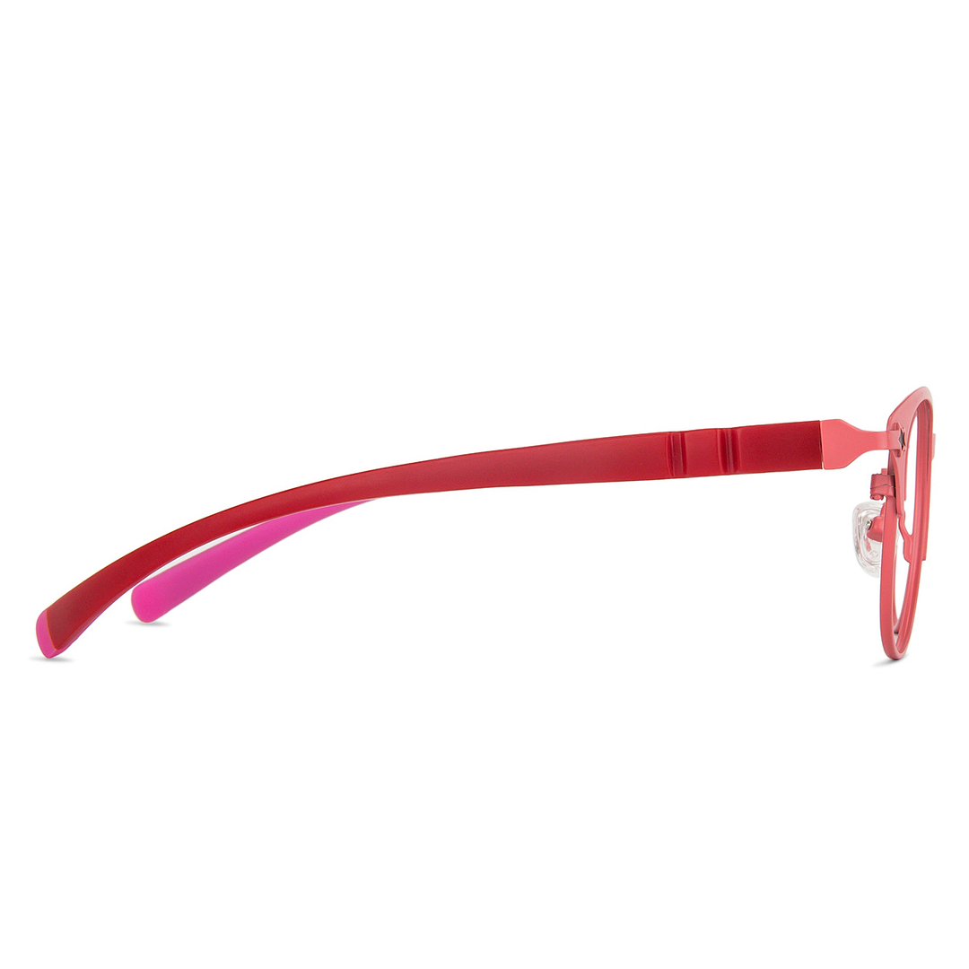 Lenskart Junior Computer Glasses Blue-Block Kids Computer Glasses: Pink Maroon Full Rim Cat Eye Kids  8-12 yrs  Lenskart Junior LKJ E10007CE-C1 right side