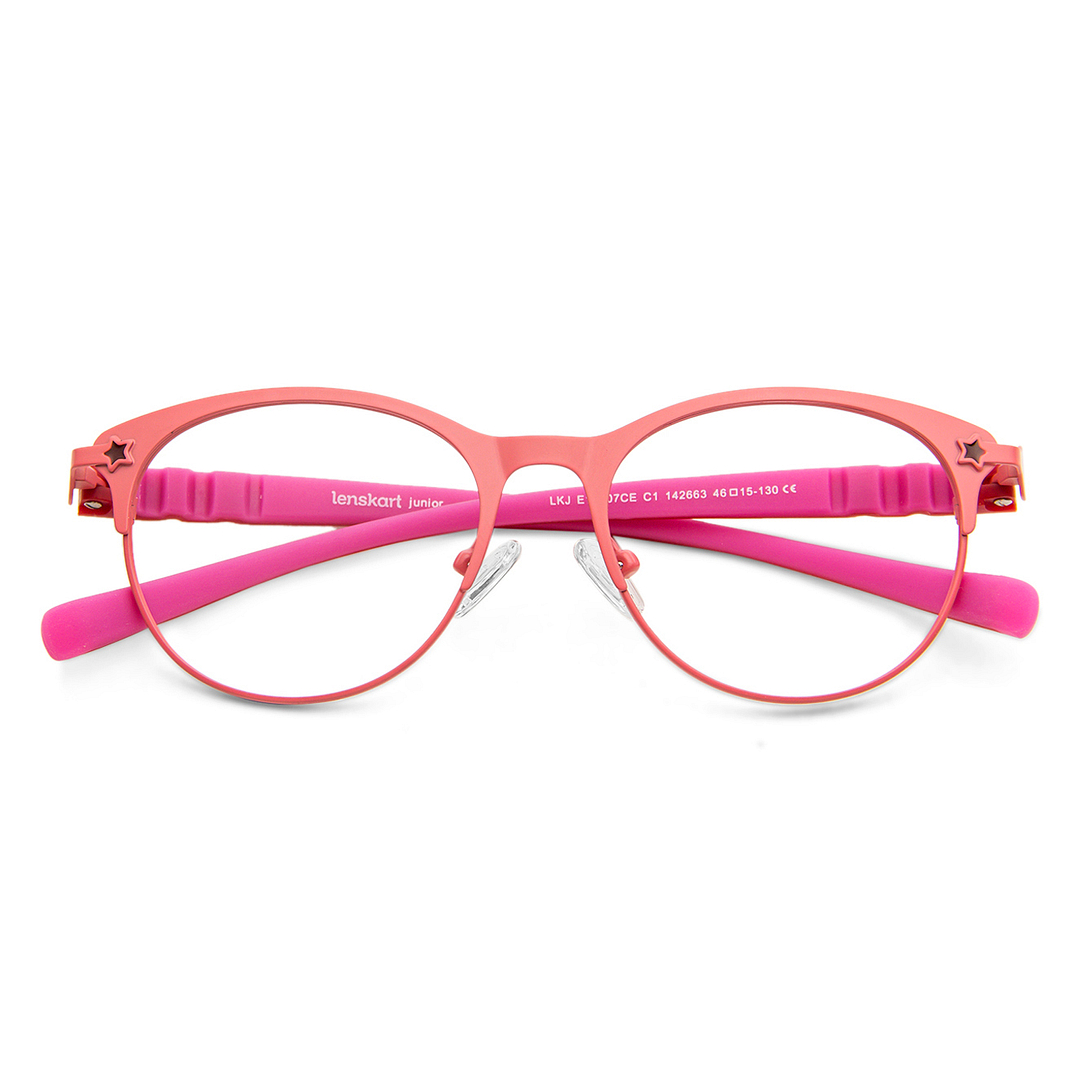 Lenskart Junior Computer Glasses Blue-Block Kids Computer Glasses: Pink Maroon Full Rim Cat Eye Kids  8-12 yrs  Lenskart Junior LKJ E10007CE-C1 right side