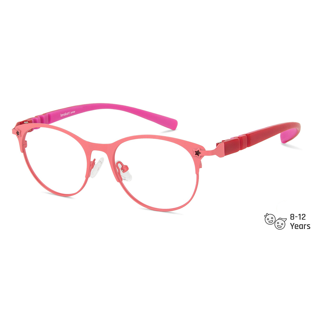 Lenskart Junior Computer Glasses Blue-Block Kids Computer Glasses: Pink Maroon Full Rim Cat Eye Kids  8-12 yrs  Lenskart Junior LKJ E10007CE-C1 right side