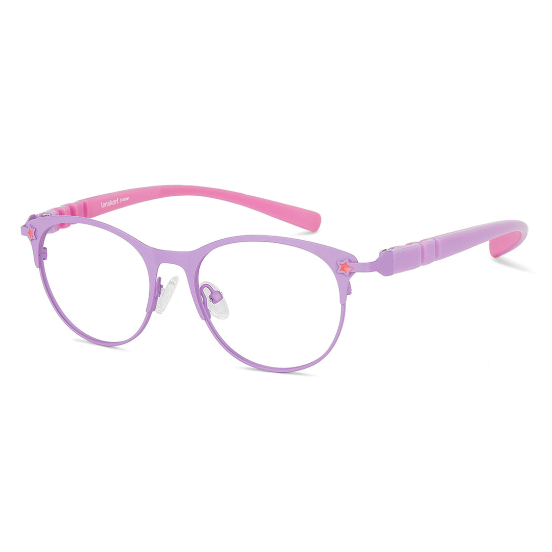 Hooper Screen Glasses Blue-Block Kids Computer Glasses: Purple Pink Full Rim Cat Eye Kids  8-12 yrs  Lenskart Junior LKJ E10007CE-C2 left side