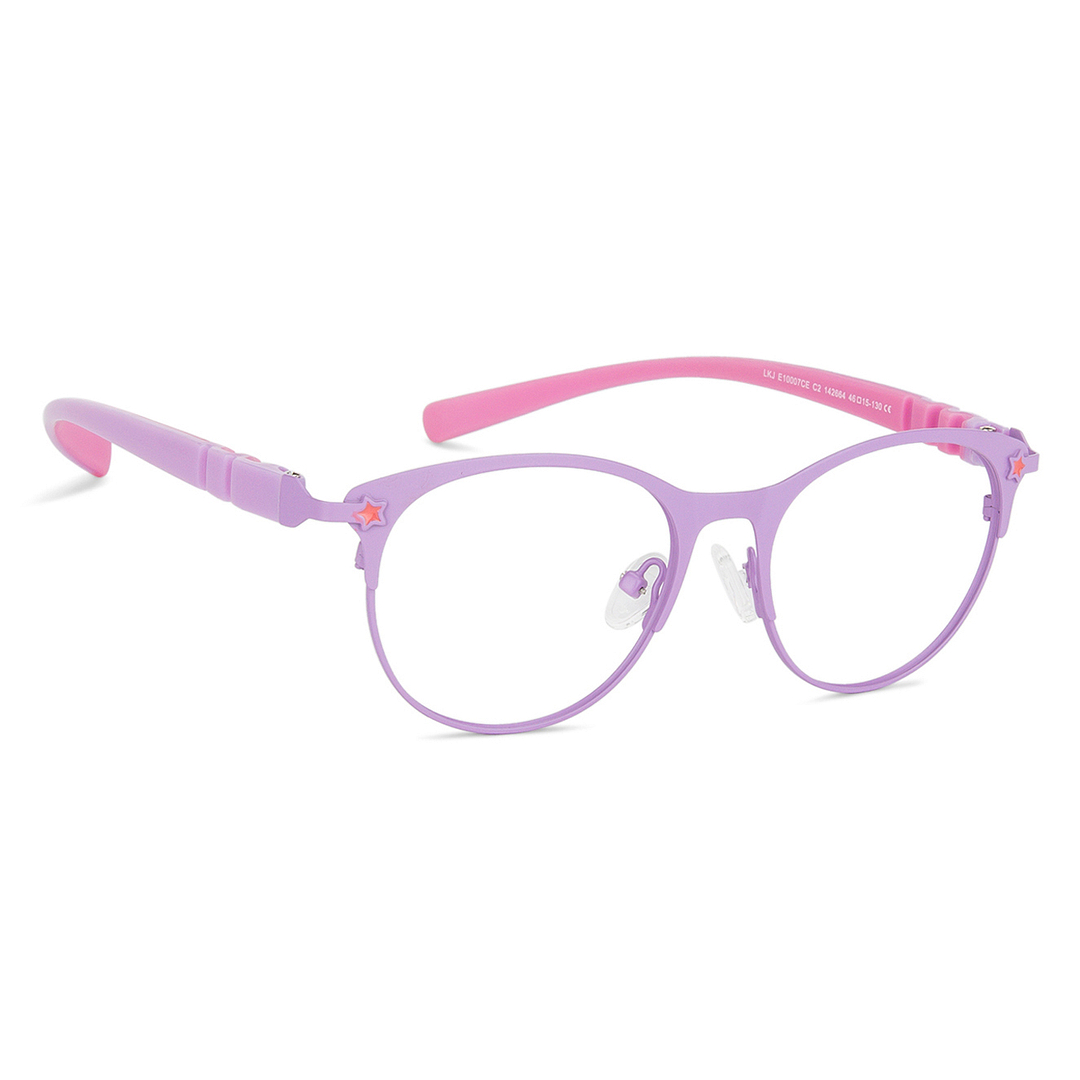 Hooper Screen Glasses Blue-Block Kids Computer Glasses: Purple Pink Full Rim Cat Eye Kids  8-12 yrs  Lenskart Junior LKJ E10007CE-C2 left side
