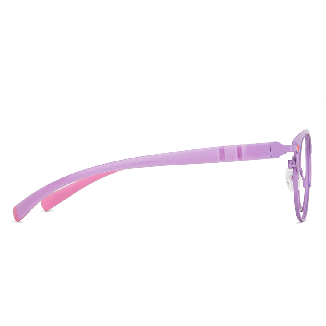 Hooper Screen Glasses Blue-Block Kids Computer Glasses: Purple Pink Full Rim Cat Eye Kids  8-12 yrs  Lenskart Junior LKJ E10007CE-C2 right side