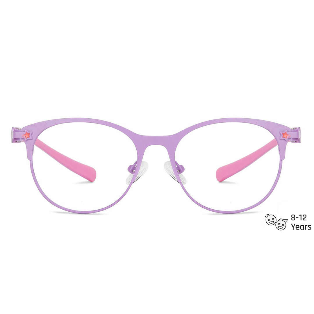 Hooper Screen Glasses Blue-Block Kids Computer Glasses: Purple Pink Full Rim Cat Eye Kids  8-12 yrs  Lenskart Junior LKJ E10007CE-C2 left side