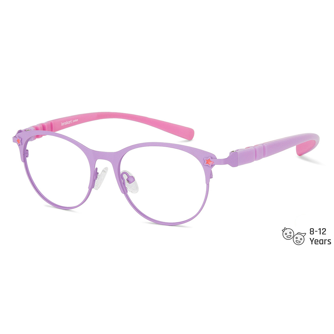 Hooper Screen Glasses Blue-Block Kids Computer Glasses: Purple Pink Full Rim Cat Eye Kids  8-12 yrs  Lenskart Junior LKJ E10007CE-C2 right side