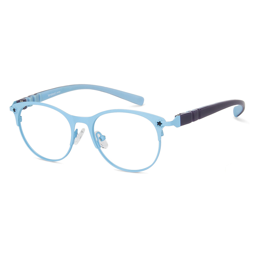 Lenskart Junior Computer Glasses Blue-Block Kids Computer Glasses: Sky Blue Blue Full Rim Cat Eye Kids  8-12 yrs  Lenskart Junior LKJ E10007CE-C3 left side