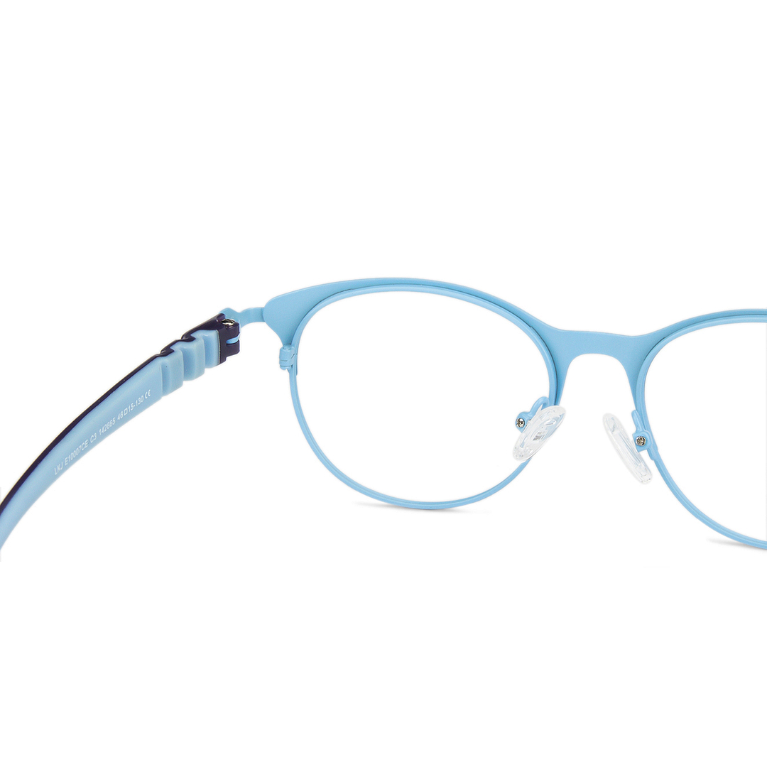 Lenskart Junior Computer Glasses Blue-Block Kids Computer Glasses: Sky Blue Blue Full Rim Cat Eye Kids  8-12 yrs  Lenskart Junior LKJ E10007CE-C3 left side