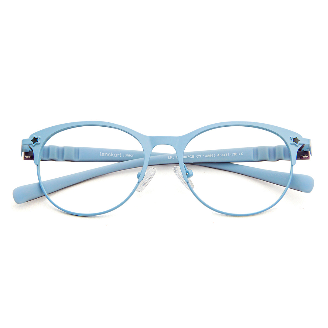 Lenskart Junior Computer Glasses Blue-Block Kids Computer Glasses: Sky Blue Blue Full Rim Cat Eye Kids  8-12 yrs  Lenskart Junior LKJ E10007CE-C3 right side