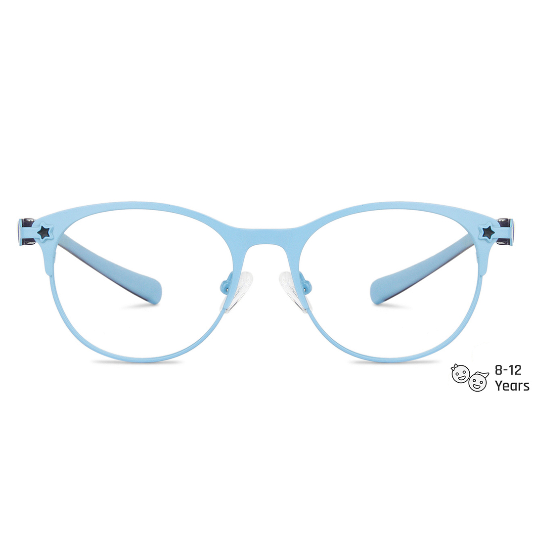 Lenskart Junior Computer Glasses Blue-Block Kids Computer Glasses: Sky Blue Blue Full Rim Cat Eye Kids  8-12 yrs  Lenskart Junior LKJ E10007CE-C3 left side