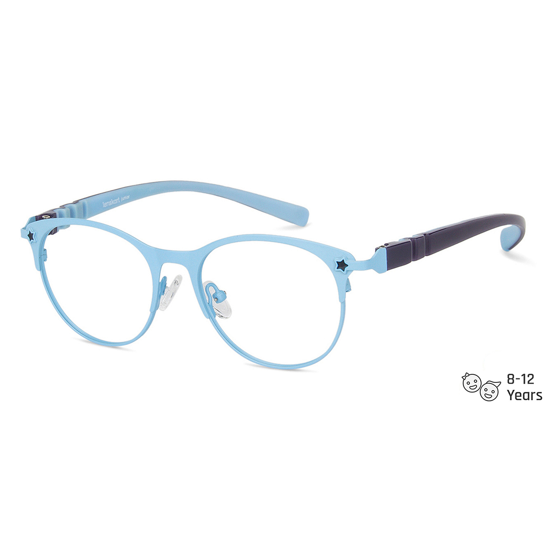Lenskart Junior Computer Glasses Blue-Block Kids Computer Glasses: Sky Blue Blue Full Rim Cat Eye Kids  8-12 yrs  Lenskart Junior LKJ E10007CE-C3 right side