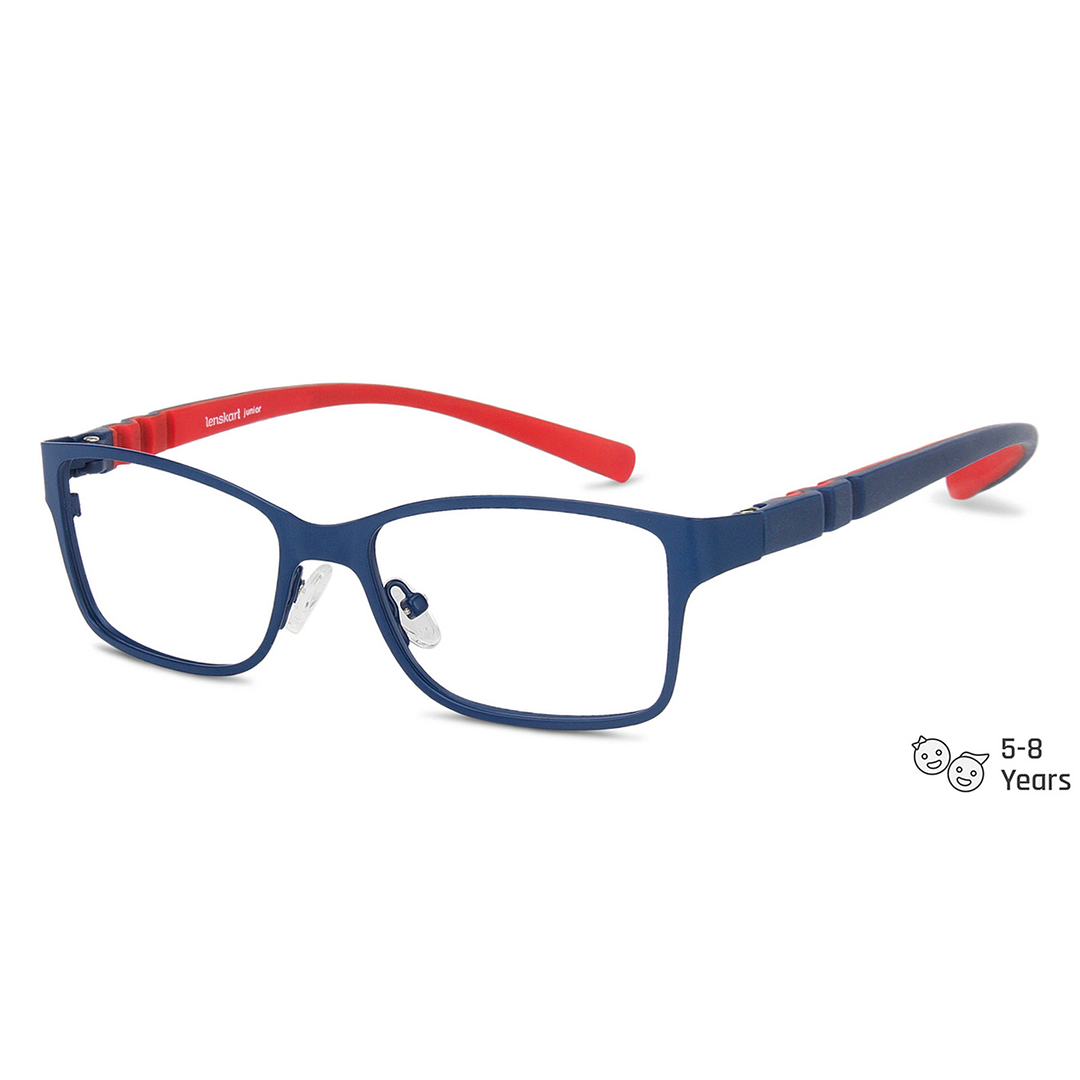 Lenskart Junior Computer Glasses Blue-Block Kids Computer Glasses: Blue Red Full Rim Rectangle Kids  5-8 yrs  Lenskart Junior LKJ E10008CE-C1 right side