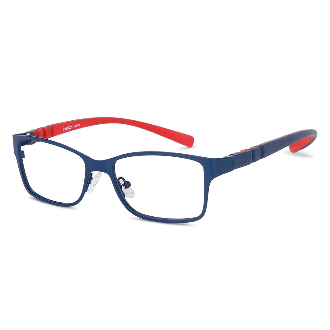Lenskart Junior Computer Glasses Blue-Block Kids Computer Glasses: Blue Red Full Rim Rectangle Kids  5-8 yrs  Lenskart Junior LKJ E10008CE-C1 left side