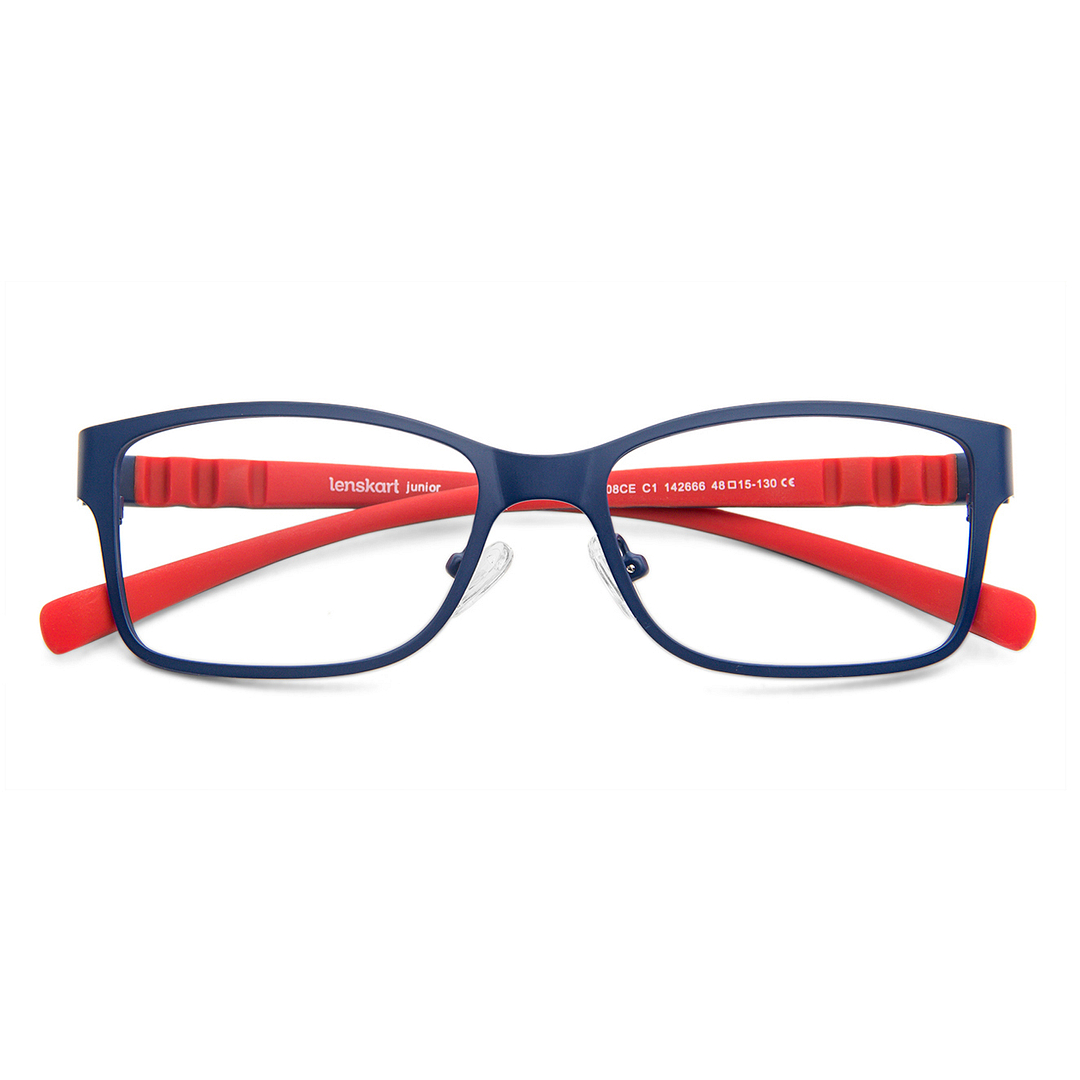 Lenskart Junior Computer Glasses Blue-Block Kids Computer Glasses: Blue Red Full Rim Rectangle Kids  5-8 yrs  Lenskart Junior LKJ E10008CE-C1 right side