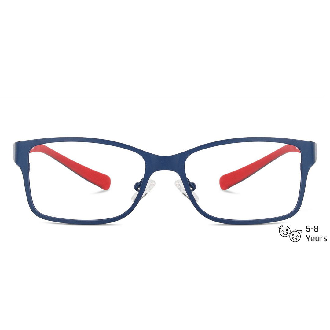 Lenskart Junior Computer Glasses Blue-Block Kids Computer Glasses: Blue Red Full Rim Rectangle Kids  5-8 yrs  Lenskart Junior LKJ E10008CE-C1 left side
