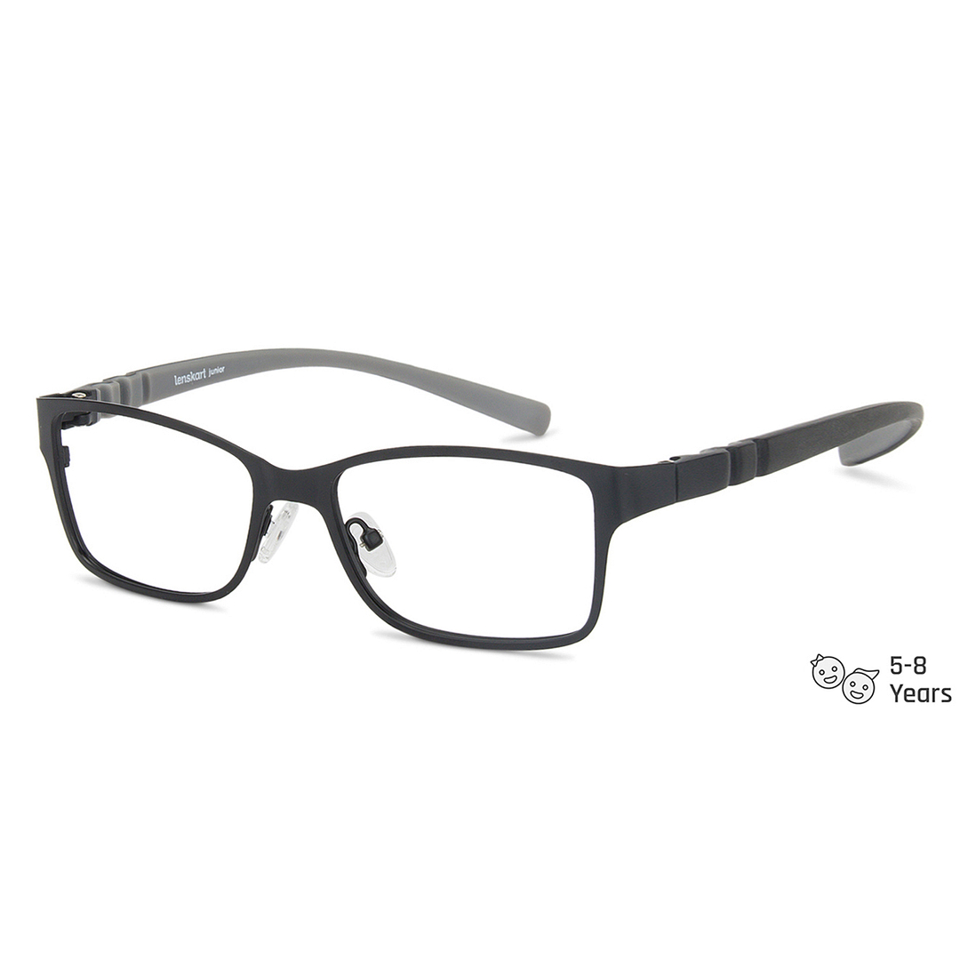 Lenskart Junior Computer Glasses Blue-Block Kids Computer Glasses: Black Grey Full Rim Rectangle Kids 5-8 Yrs Lenskart Junior Lkj E10008Ce-C2 right side