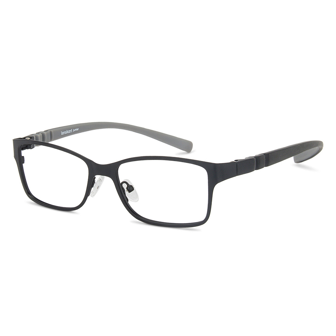 Lenskart Junior Computer Glasses Blue-Block Kids Computer Glasses: Black Grey Full Rim Rectangle Kids 5-8 Yrs Lenskart Junior Lkj E10008Ce-C2 left side