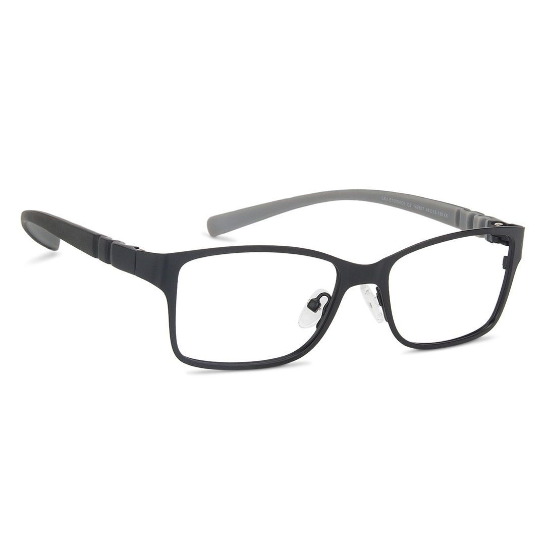 Lenskart Junior Computer Glasses Blue-Block Kids Computer Glasses: Black Grey Full Rim Rectangle Kids 5-8 Yrs Lenskart Junior Lkj E10008Ce-C2 left side