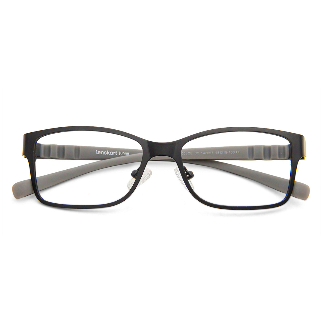 Lenskart Junior Computer Glasses Blue-Block Kids Computer Glasses: Black Grey Full Rim Rectangle Kids 5-8 Yrs Lenskart Junior Lkj E10008Ce-C2 right side