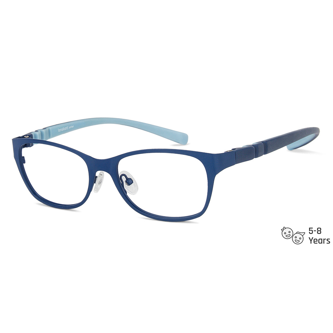 Hooper Screen Glasses Blue-Block Kids Computer Glasses: Blue Sky Blue Full Rim Rectangle Kids  5-8 yrs  Lenskart Junior LKJ E10009CE-C2 right side