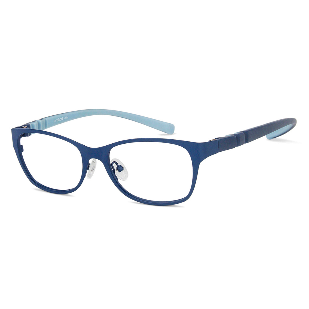 Hooper Screen Glasses Blue-Block Kids Computer Glasses: Blue Sky Blue Full Rim Rectangle Kids  5-8 yrs  Lenskart Junior LKJ E10009CE-C2 right side