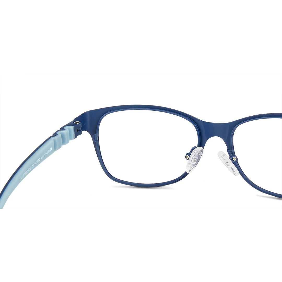 Hooper Screen Glasses Blue-Block Kids Computer Glasses: Blue Sky Blue Full Rim Rectangle Kids  5-8 yrs  Lenskart Junior LKJ E10009CE-C2 right side