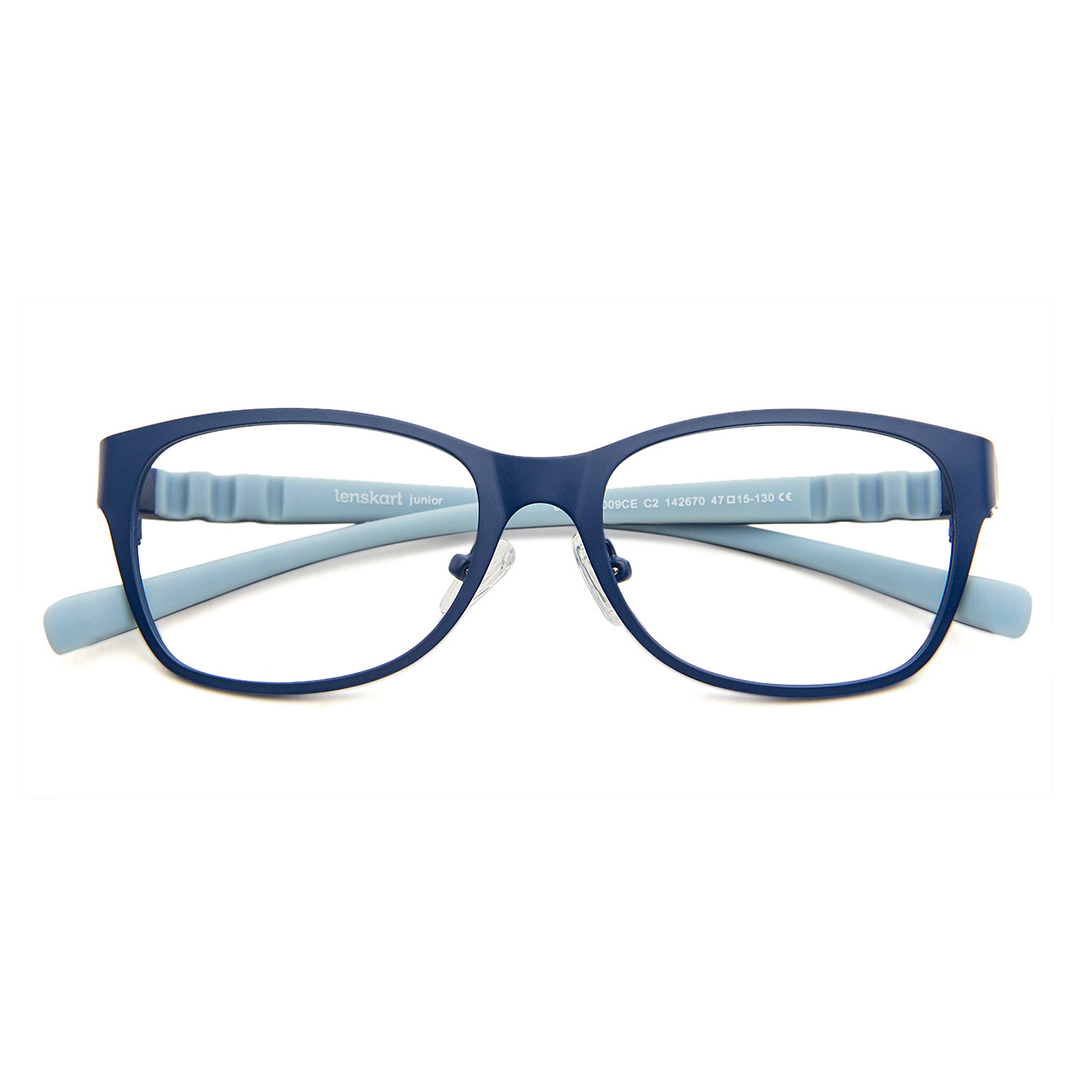 Hooper Screen Glasses Blue-Block Kids Computer Glasses: Blue Sky Blue Full Rim Rectangle Kids  5-8 yrs  Lenskart Junior LKJ E10009CE-C2 left side