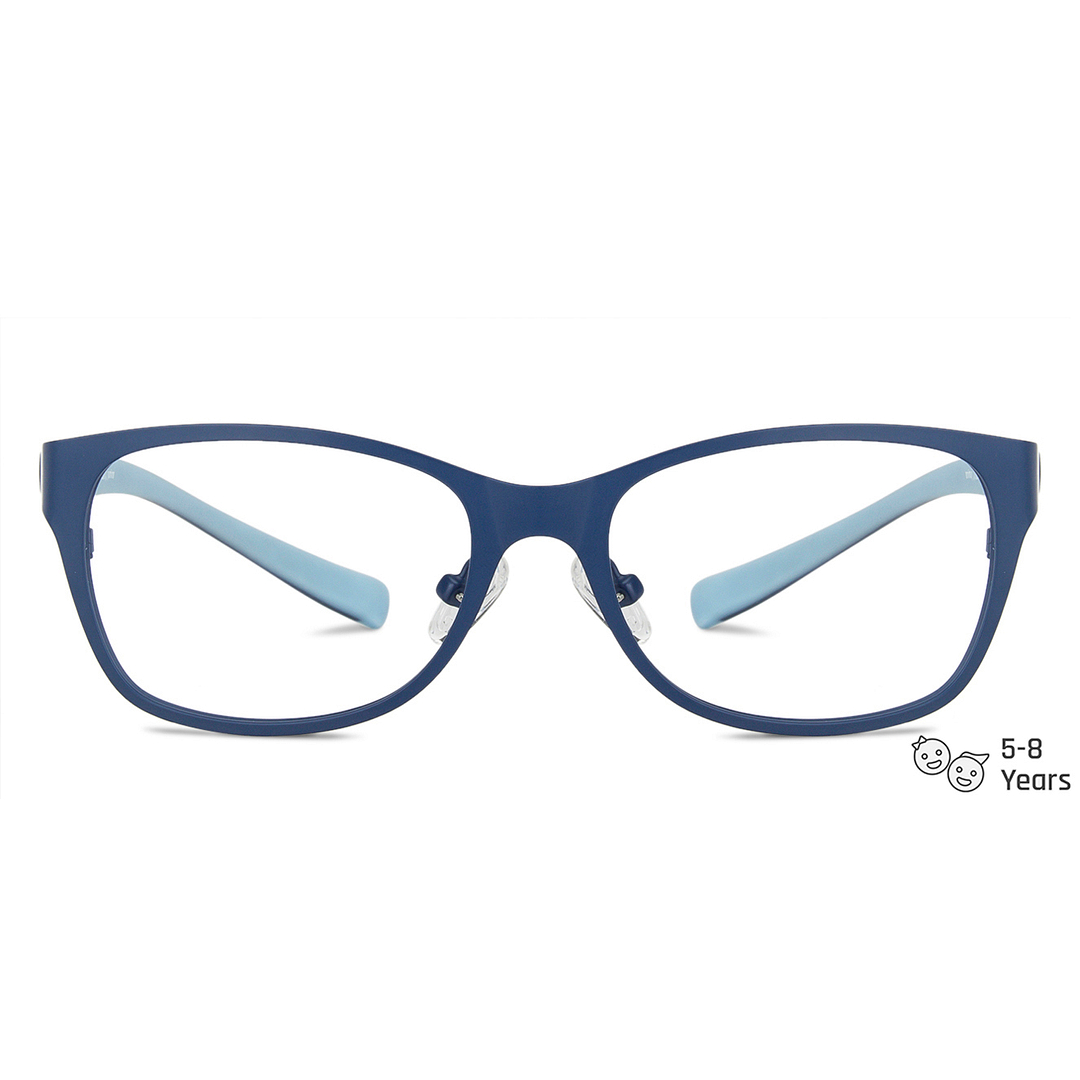 Hooper Screen Glasses Blue-Block Kids Computer Glasses: Blue Sky Blue Full Rim Rectangle Kids  5-8 yrs  Lenskart Junior LKJ E10009CE-C2 left side