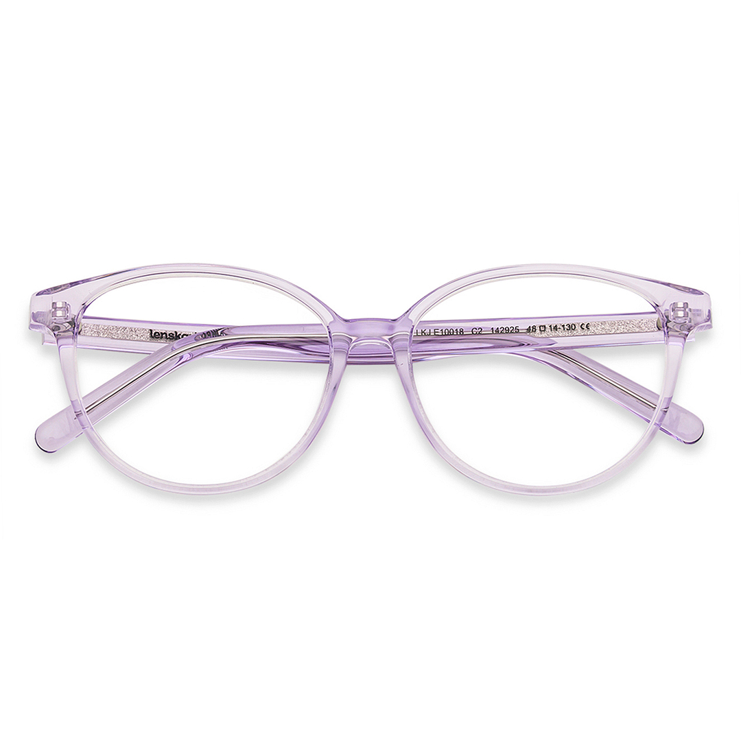 Hooper Online Purple Transparent Full Rim Cat Eye left side