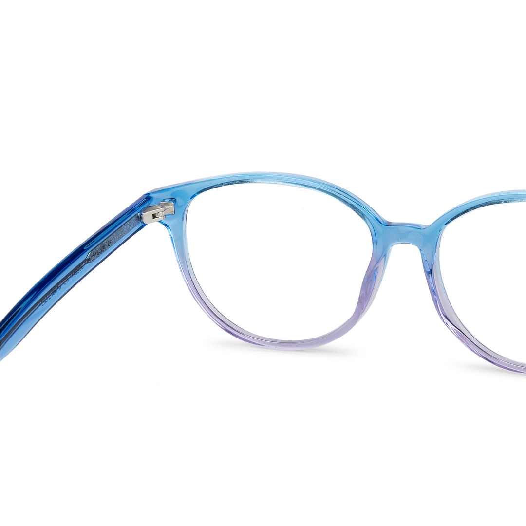 Hooper Online Blue Transparent Full Rim Cat Eye right side