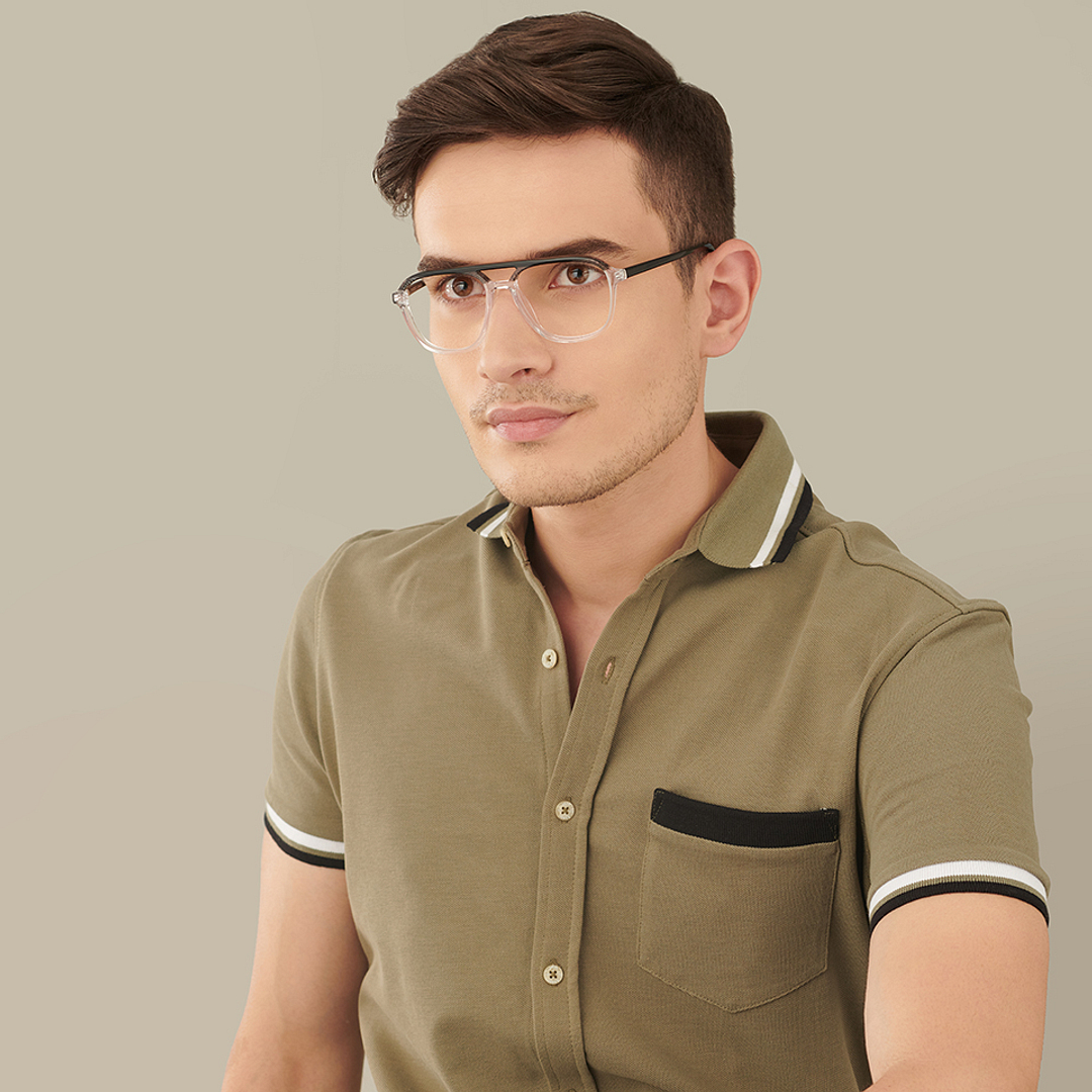 Vincent Chase Online Black Transparent Full Rim Round left side