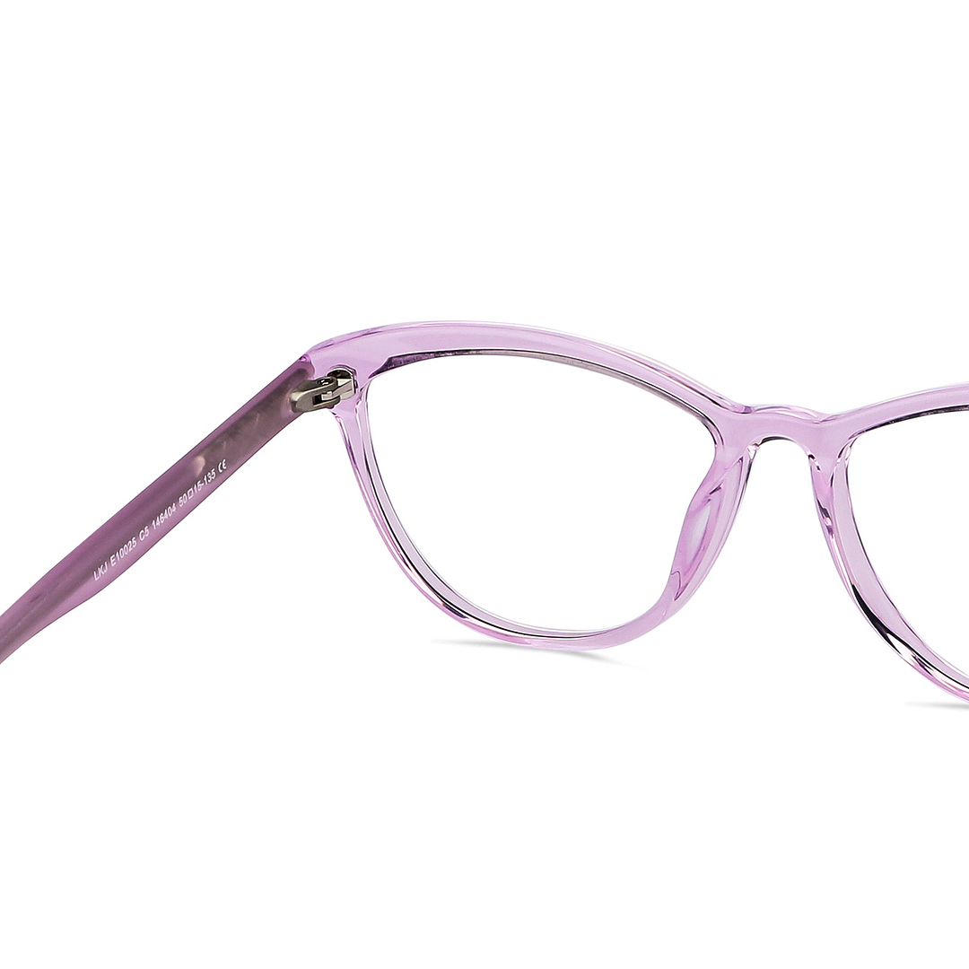 Hooper Online Purple Transparent Full Rim Cat Eye right side