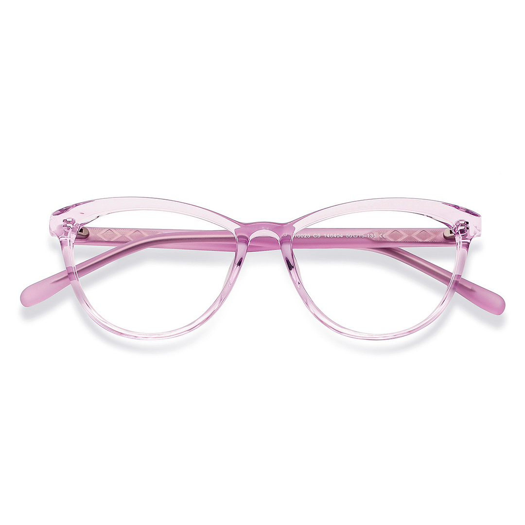 Hooper Online Purple Transparent Full Rim Cat Eye left side