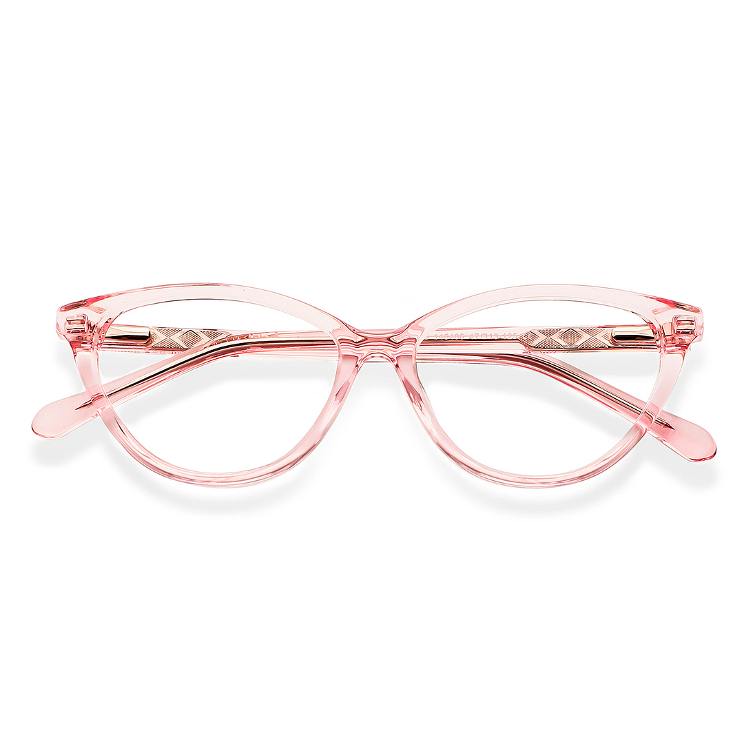 Hooper Online Pink Transparent Full Rim Cat Eye left side