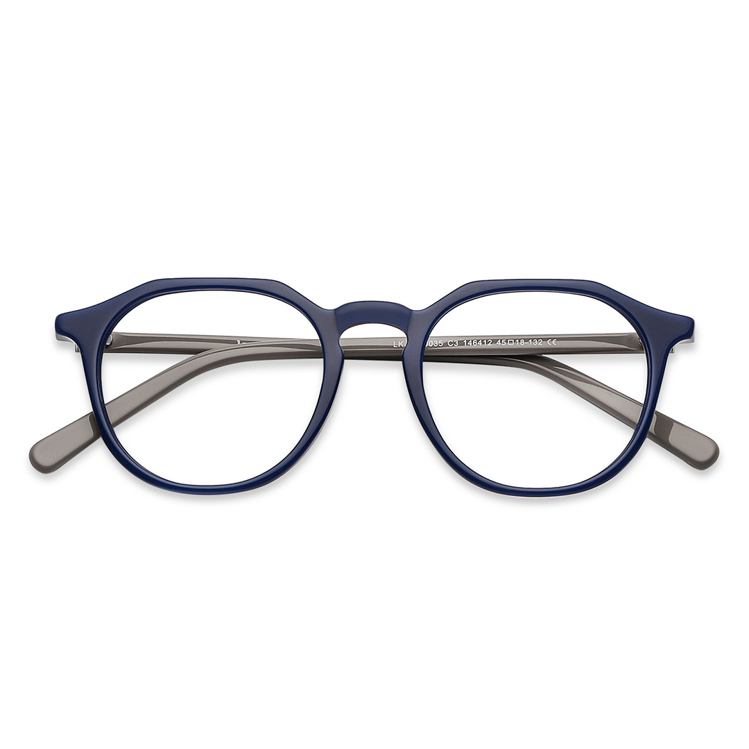 Hooper Online Sky Blue Full Rim Geometric left side