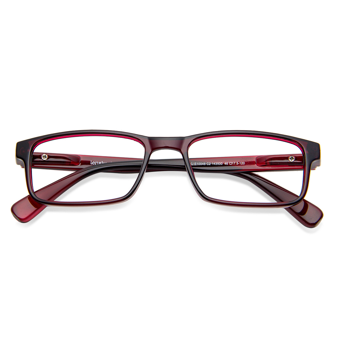 Hooper Online Red Transparent Full Rim Rectangle left side