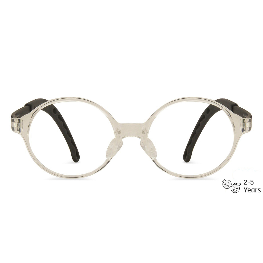 Hooper Screen Glasses Blue-Block Kids Computer Glasses: Transparent Black Full Rim Round Kid  2-5 yrs  Lenskart Junior LKJ E10063CE-C1 right side