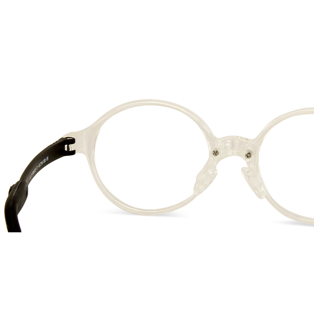 Hooper Screen Glasses Blue-Block Kids Computer Glasses: Transparent Black Full Rim Round Kid  2-5 yrs  Lenskart Junior LKJ E10063CE-C1 right side