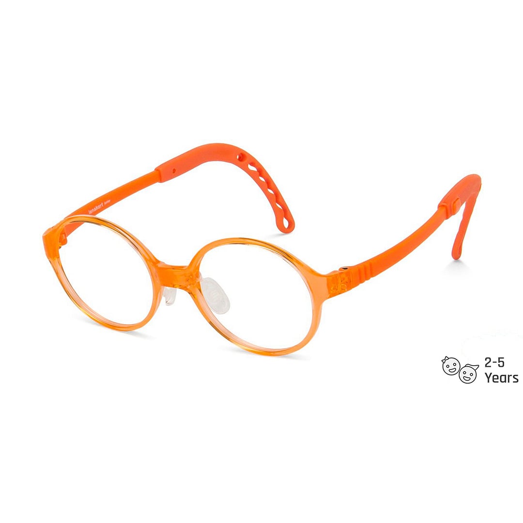 Hooper Screen Glasses Blue-Block Kids Computer Glasses: Orange Transparent Full Rim Round Kid  2-5 yrs  Lenskart Junior LKJ E10063CE-C6 right side