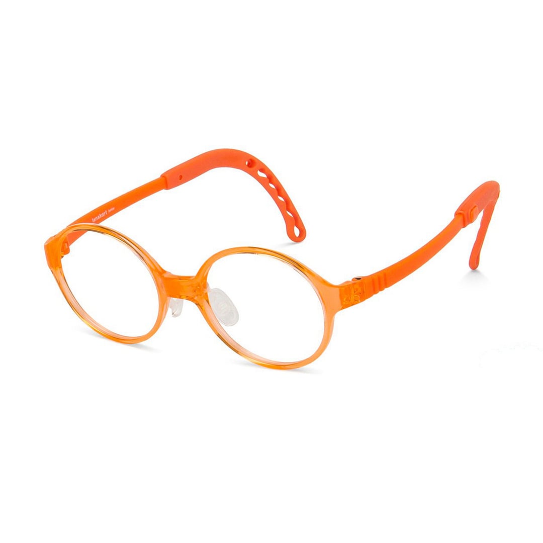 Hooper Screen Glasses Blue-Block Kids Computer Glasses: Orange Transparent Full Rim Round Kid  2-5 yrs  Lenskart Junior LKJ E10063CE-C6 right side