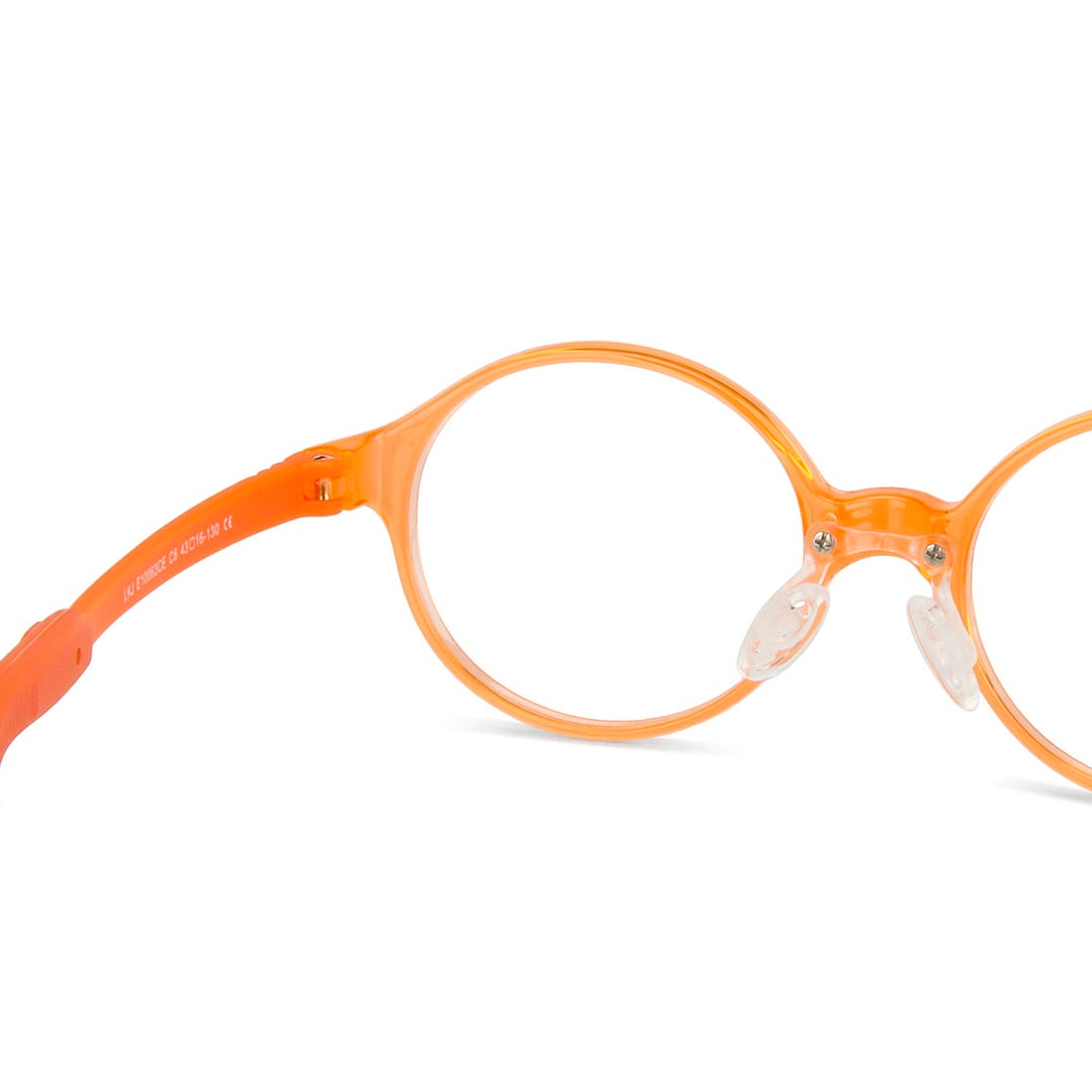 Hooper Screen Glasses Blue-Block Kids Computer Glasses: Orange Transparent Full Rim Round Kid  2-5 yrs  Lenskart Junior LKJ E10063CE-C6 right side