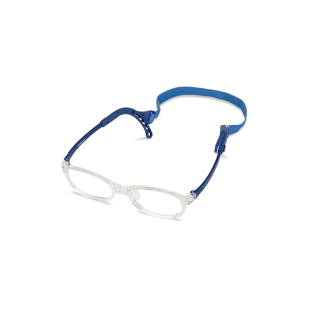 Hooper Screen Glasses Blue-Block Kids Computer Glasses: Transparent Blue Full Rim Rectangle Kid  5-8 yrs  Lenskart Junior LKJ E10064CE-C1 left side