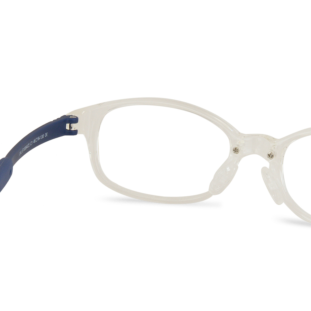 Hooper Screen Glasses Blue-Block Kids Computer Glasses: Transparent Blue Full Rim Rectangle Kid  5-8 yrs  Lenskart Junior LKJ E10064CE-C1 right side