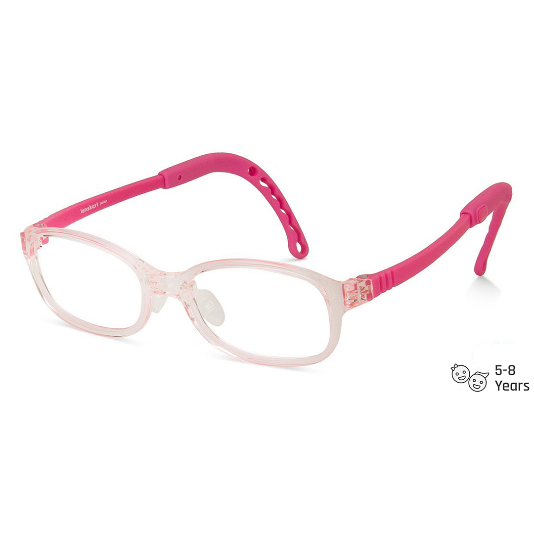 Hooper Screen Glasses Blue-Block Kids Computer Glasses: Pink Transparent Full Rim Rectangle Kid  5-8 yrs  Lenskart Junior LKJ E10064CE-C2 right side