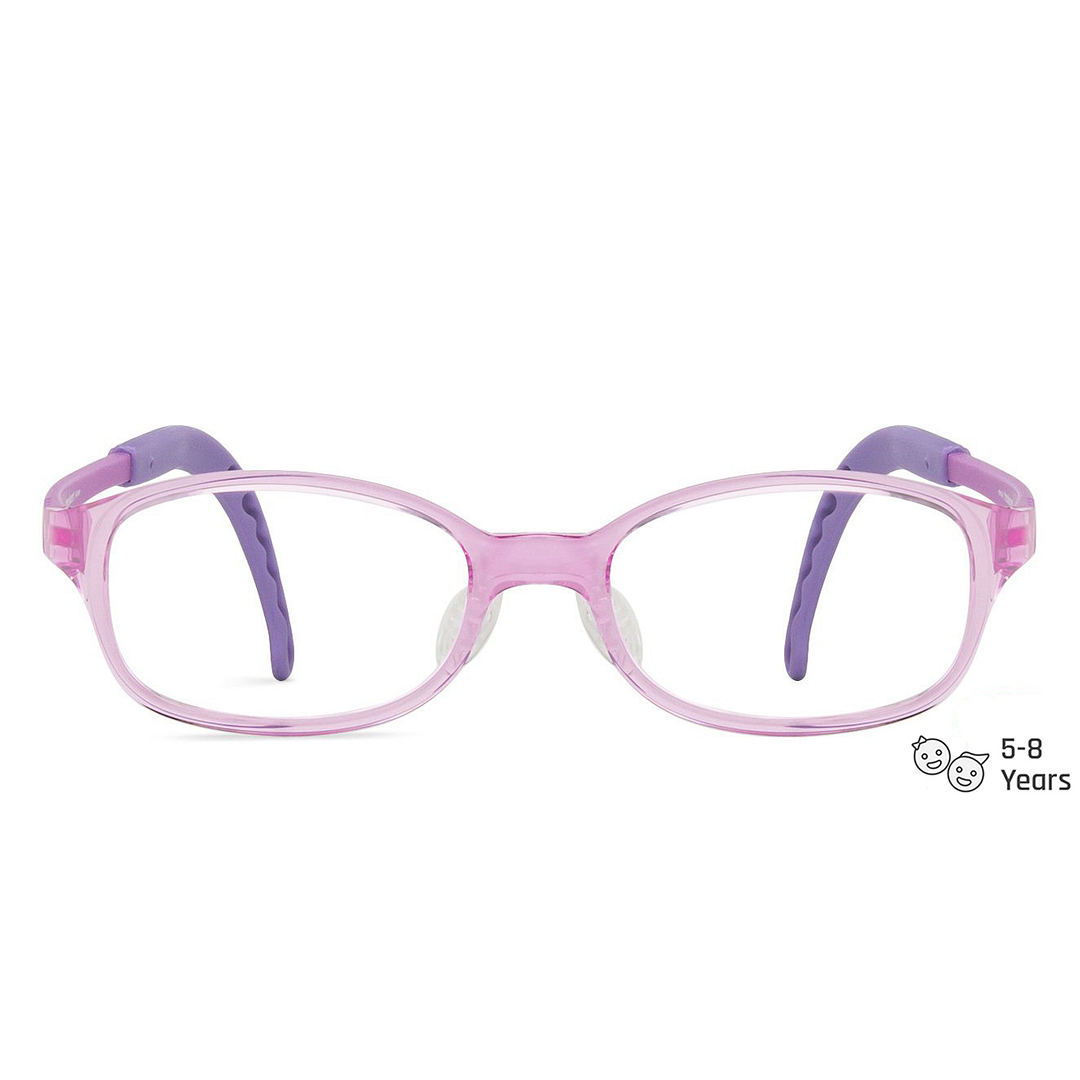 Hooper Screen Glasses Blue-Block Kids Computer Glasses: Purple Transparent  Full Rim Rectangle Kid  5-8 yrs  Lenskart Junior LKJ E10064CE-C3 left side