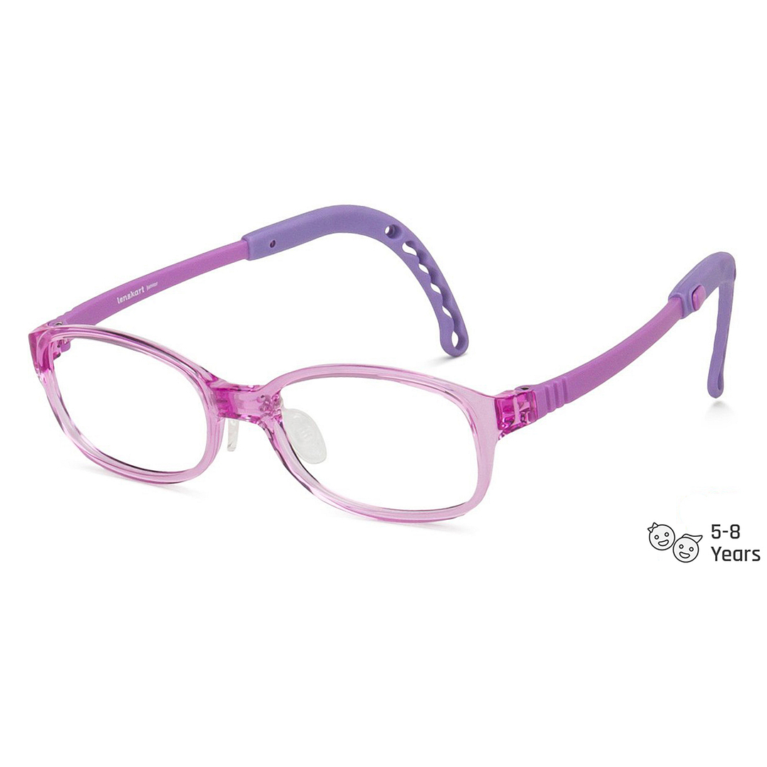 Hooper Screen Glasses Blue-Block Kids Computer Glasses: Purple Transparent  Full Rim Rectangle Kid  5-8 yrs  Lenskart Junior LKJ E10064CE-C3 right side