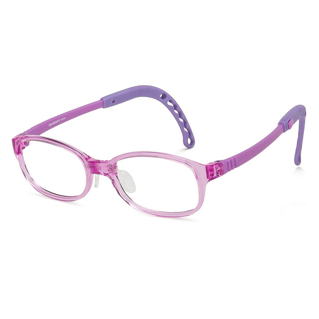 Hooper Screen Glasses Blue-Block Kids Computer Glasses: Purple Transparent  Full Rim Rectangle Kid  5-8 yrs  Lenskart Junior LKJ E10064CE-C3 right side