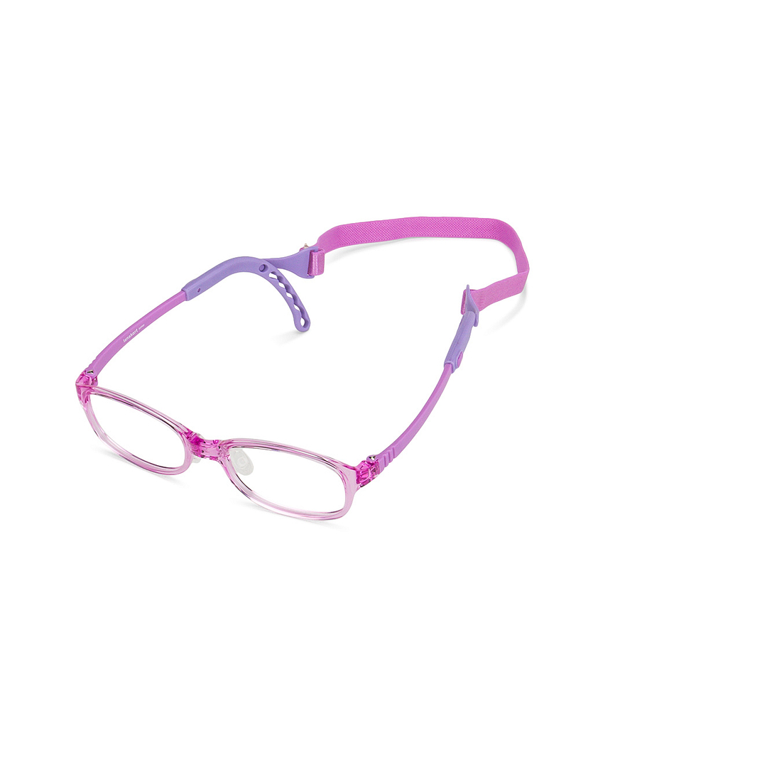 Hooper Screen Glasses Blue-Block Kids Computer Glasses: Purple Transparent  Full Rim Rectangle Kid  5-8 yrs  Lenskart Junior LKJ E10064CE-C3 left side
