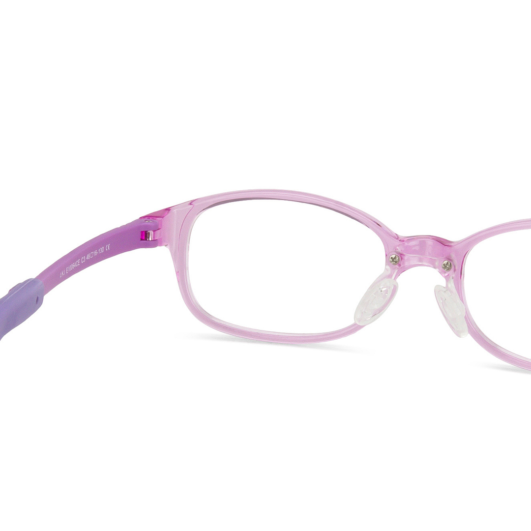 Hooper Screen Glasses Blue-Block Kids Computer Glasses: Purple Transparent  Full Rim Rectangle Kid  5-8 yrs  Lenskart Junior LKJ E10064CE-C3 right side